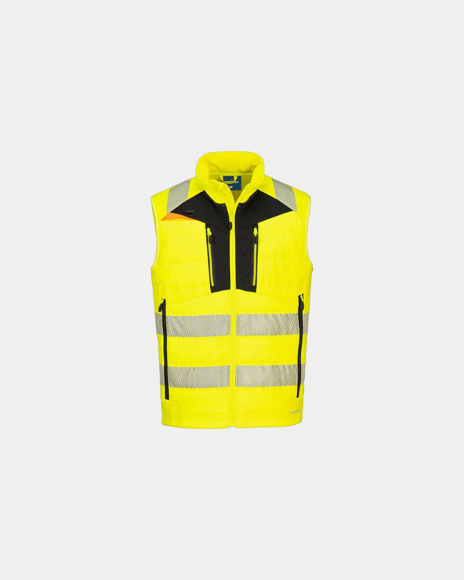 Kamizelka Softshell ostrzegawcza DX4 z nadrukiem - Żółto-czarny
