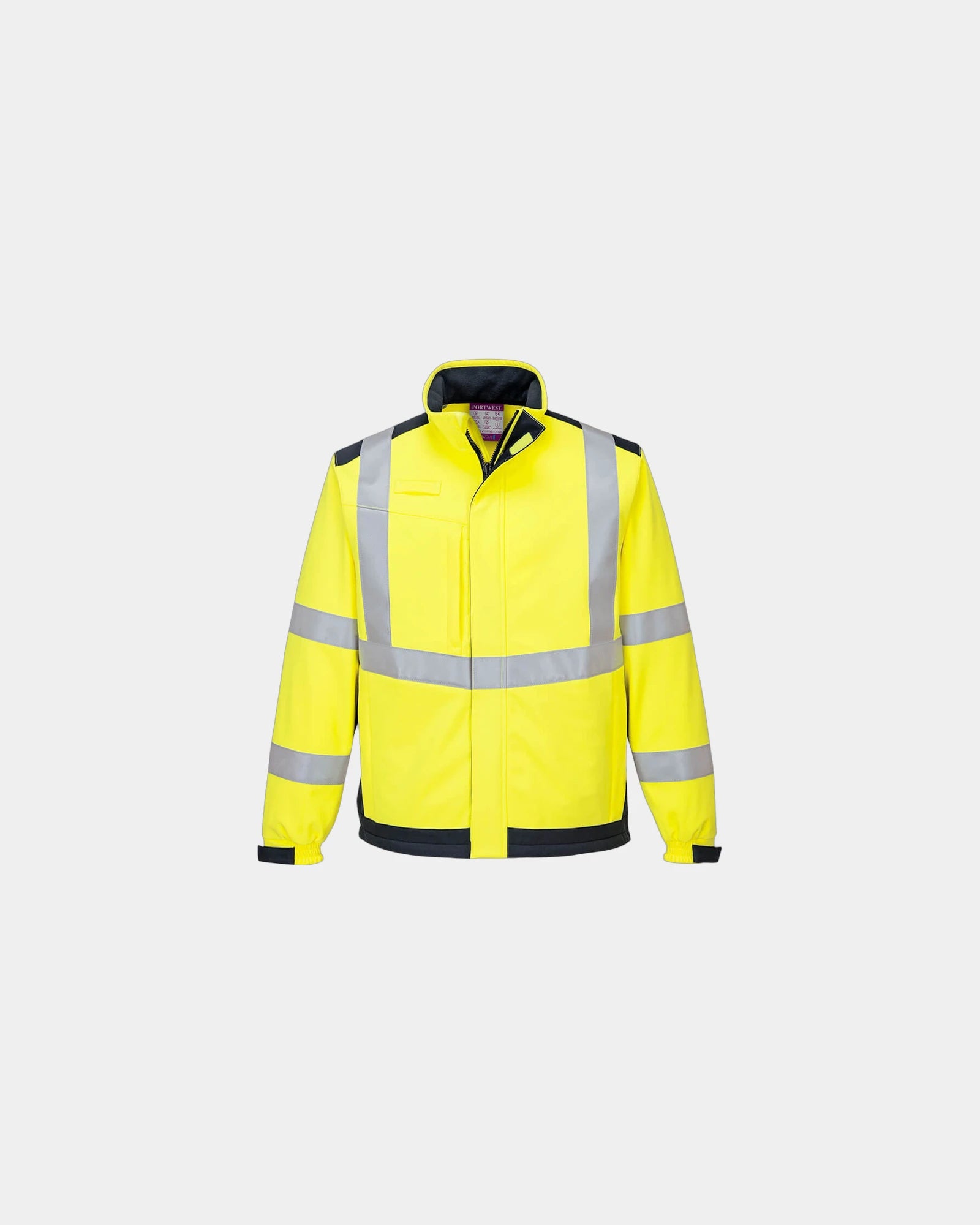 Kurtka softshell Modaflame z tkaniny 3-warstwowej z nadrukiem - Żółto-granatowy