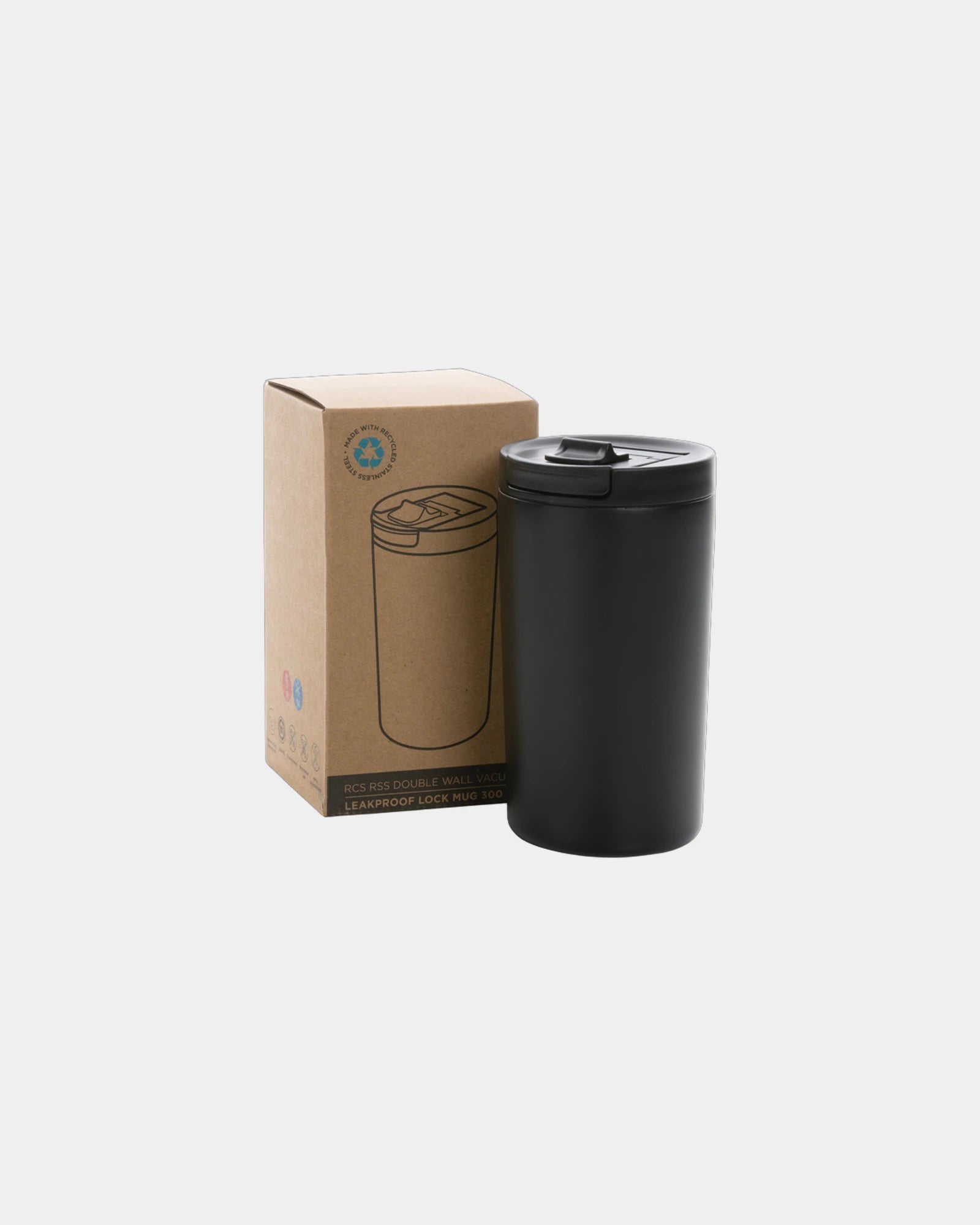 Kubek termiczny ze stali z recyklingu 300 ml z nadrukiem - 1