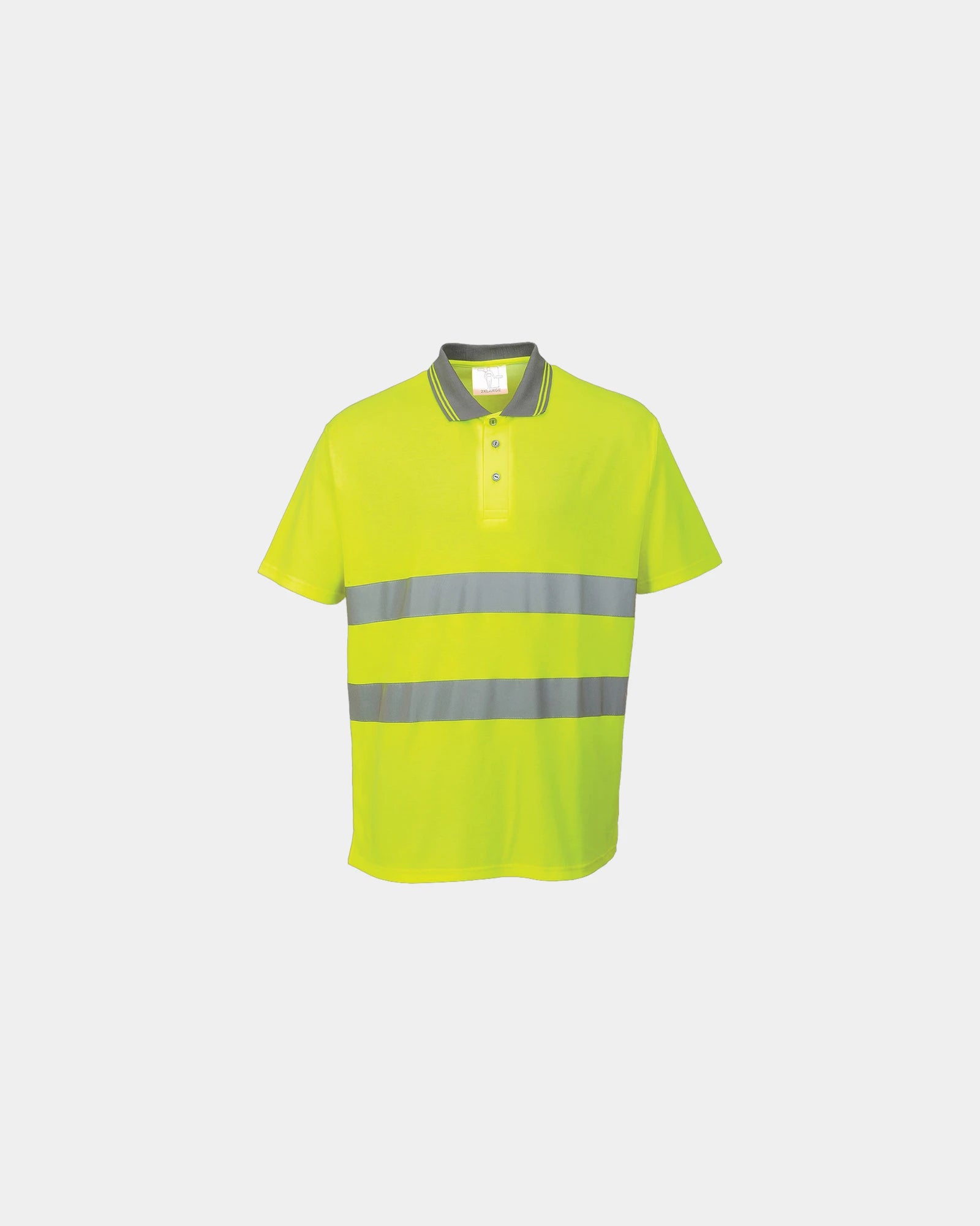 Polo z przewagą bawełny HI-Cool z nadrukiem - Żółty