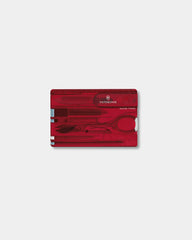 Nóż szwajcarski Victorinox Swiss Card Classic z nadrukiem - Czerwony transparentny