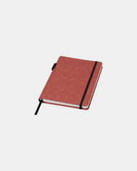 Notes Orin A5 z tkaniny RPET z nadrukiem - Ceglasty