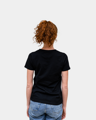 T-shirt damski z dekoltem V Made in France z nadrukiem - 7