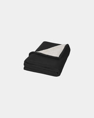 Koc polarowy sherpa Springwood 150x125 cm z nadrukiem - Czarny