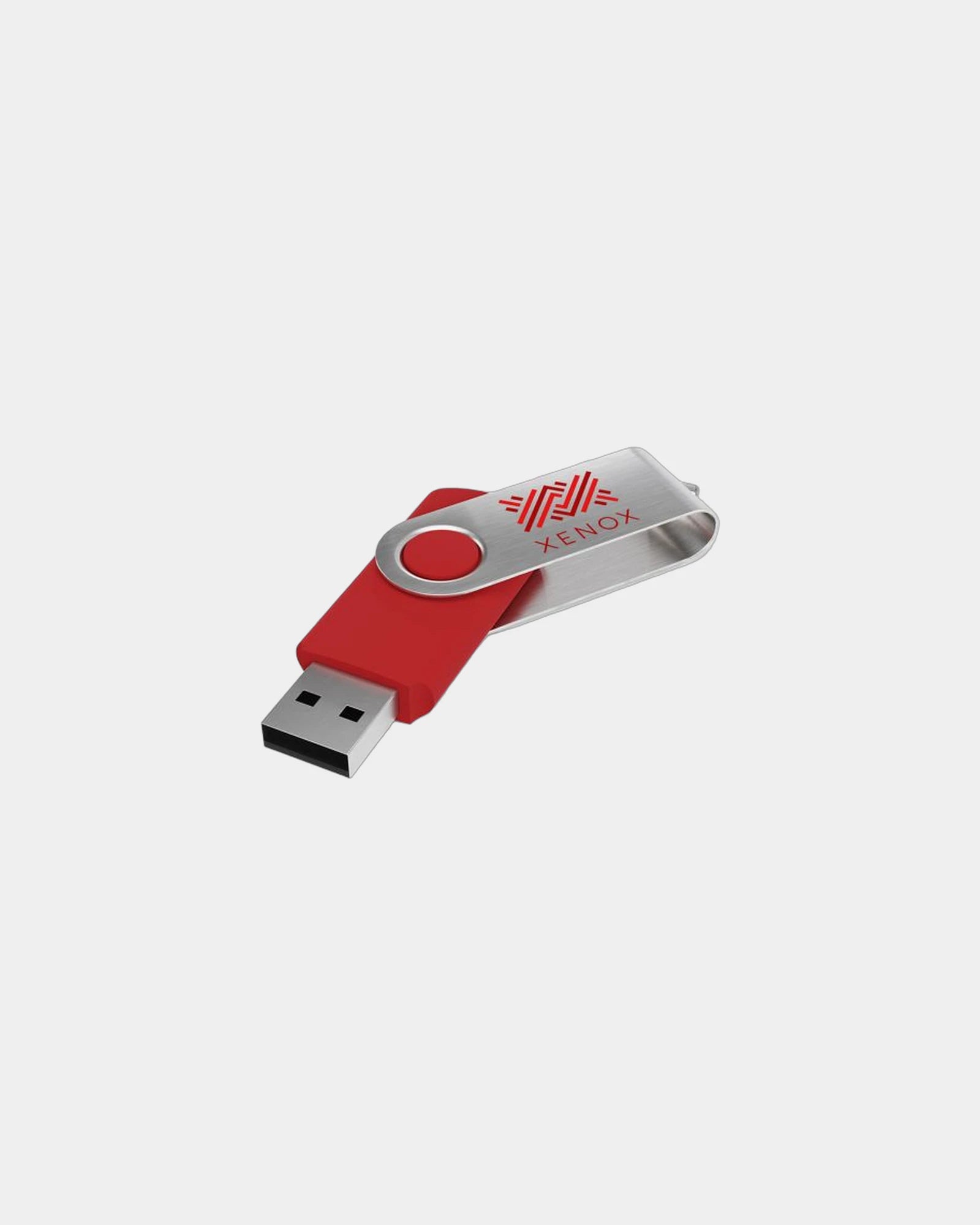 Pendrive z obrotową opaską i grawerem laserowym z nadrukiem - Czerwony