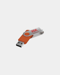Pendrive z obrotową opaską i grawerem laserowym z nadrukiem - Pomarańczowy