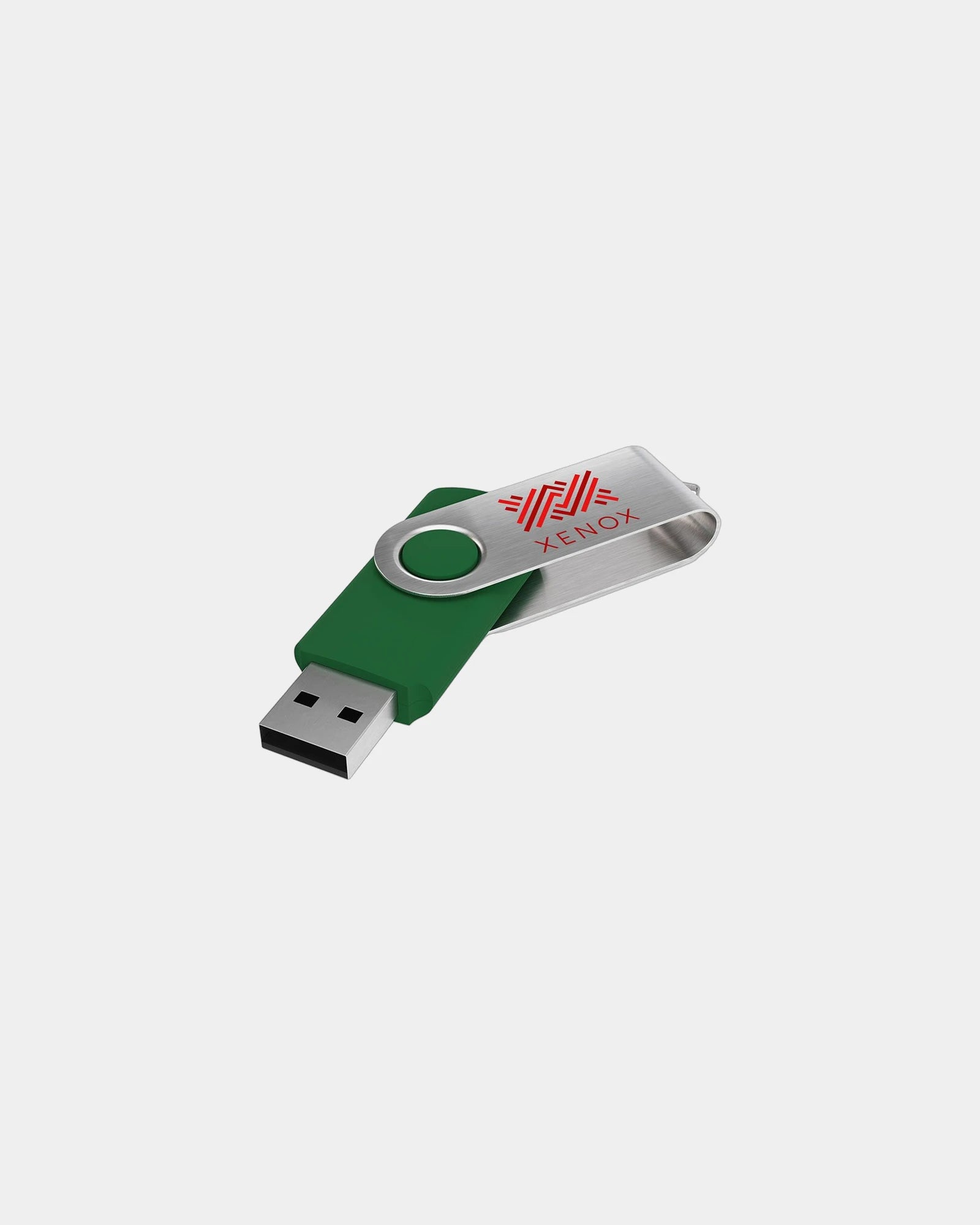 Pendrive z obrotową opaską i grawerem laserowym z nadrukiem - Zielony