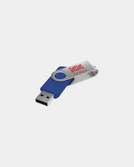 Pendrive z obrotową opaską i grawerem laserowym z nadrukiem - Niebieski