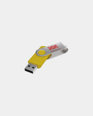 Pendrive z obrotową opaską i grawerem laserowym z nadrukiem - Żółty