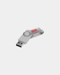 Pendrive z obrotową opaską i grawerem laserowym z nadrukiem - Biały