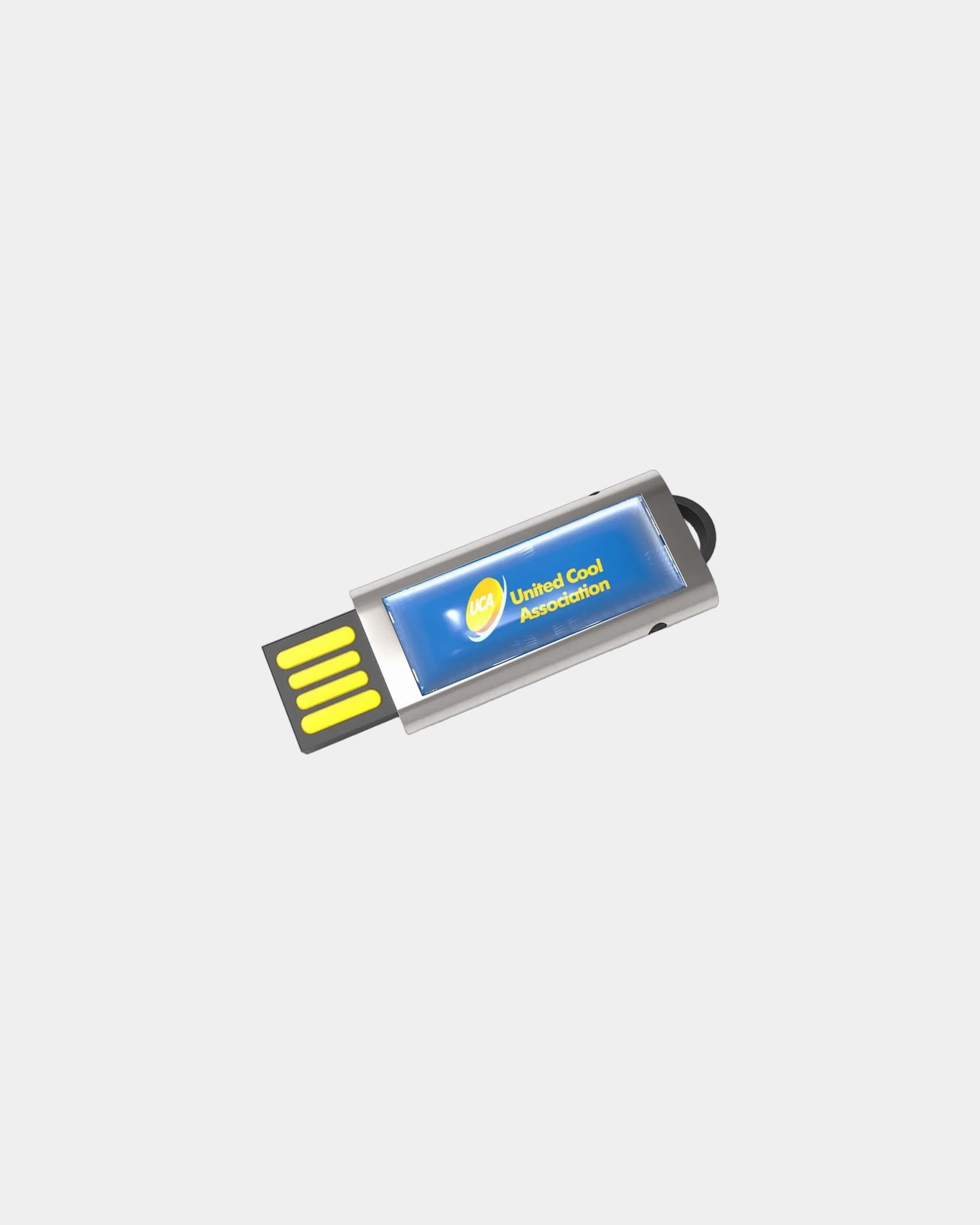 Pendrive metalowy chromowany Slide z wysuwanym złączem z nadrukiem - 2