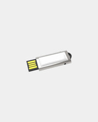 Pendrive metalowy chromowany Slide z wysuwanym złączem z nadrukiem - 3