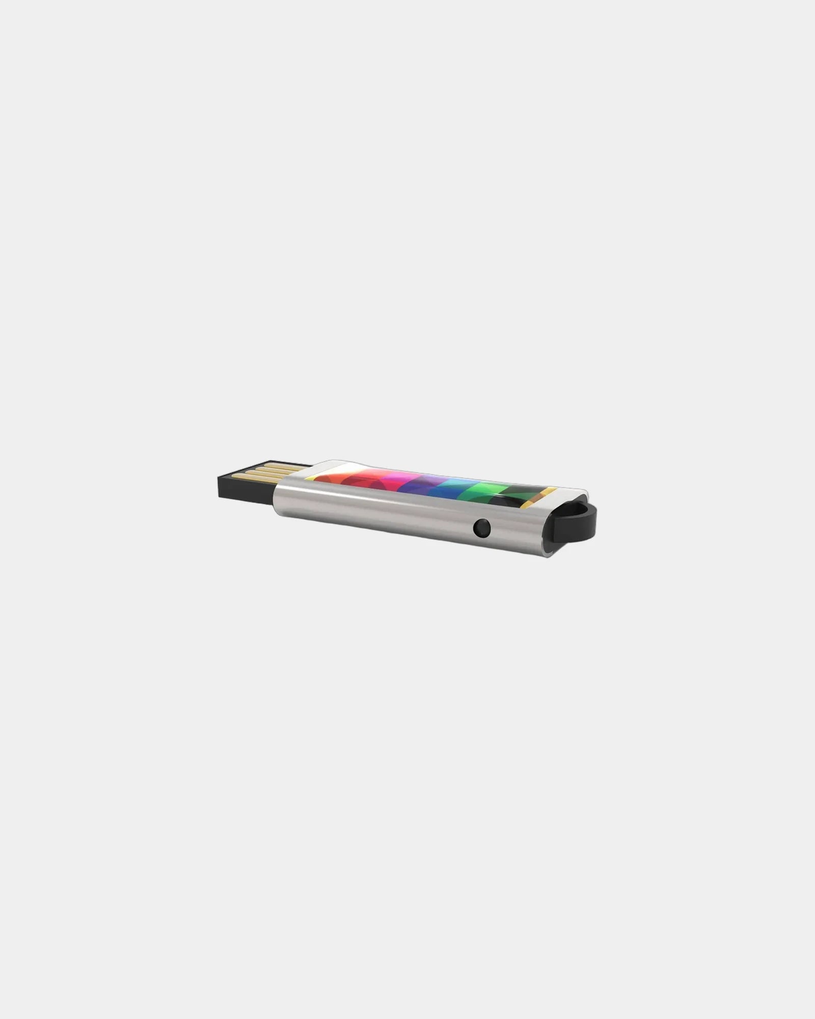 Pendrive metalowy chromowany Slide z wysuwanym złączem z nadrukiem - 4