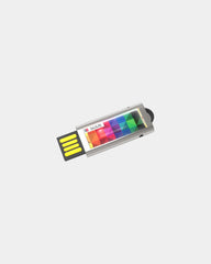 Pendrive metalowy chromowany Slide z wysuwanym złączem z nadrukiem - 1