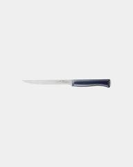 Nóż kuchenny ze stali nierdzewnej Opinel N°221 Effilé 18 cm z nadrukiem - Granatowy