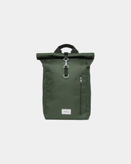 Plecak z recyklingu Sandqvist Ground Rolltop 19L z nadrukiem - Zielony dawn z zielonym paskiem dawn