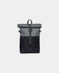 Sac à dos recyclé Sandqvist Icon Rolltop 23L à personnaliser - Multi Dark With Black Leather