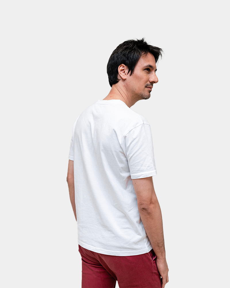 T-shirt męski z dekoltem V Made in France z nadrukiem - 10