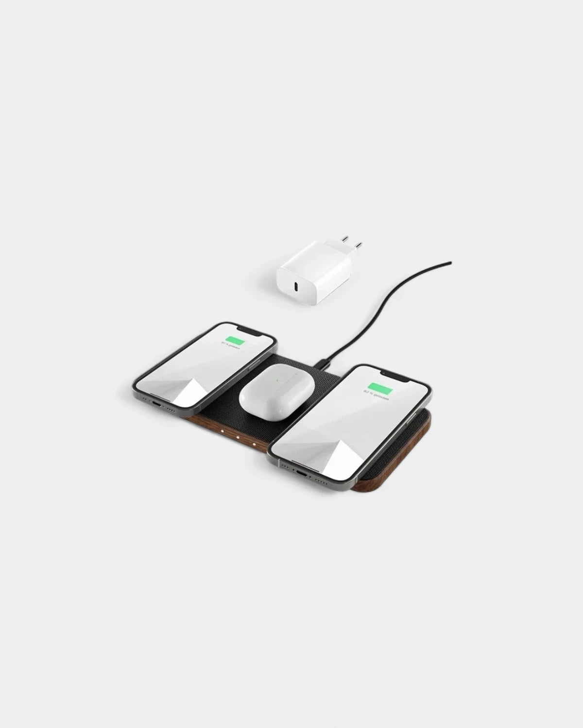 Station de charge sans fil en bois personnalisable