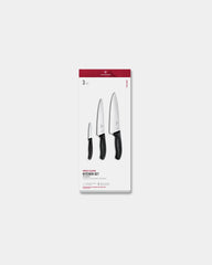 Zestaw kuchenny Victorinox 3 noże ze stali 20 cm z grawerem - Czarny