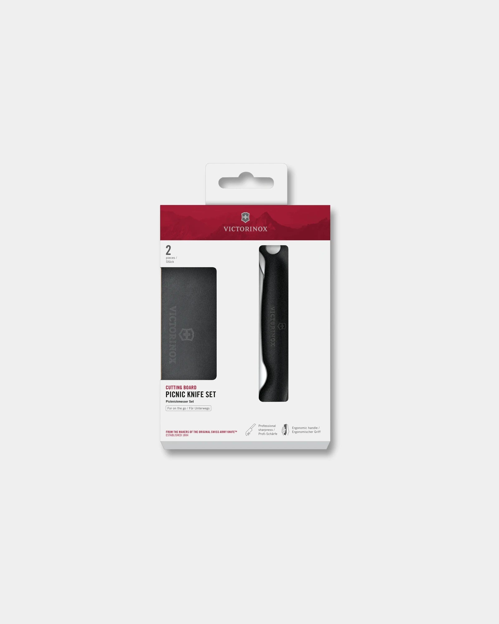 Zestaw z deską do krojenia i nożem Victorinox 11 cm z grawerem - Czarny