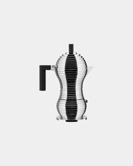 Kawiarka Alessi Pulcina z aluminium do 6 filiżanek z nadrukiem - Czarny