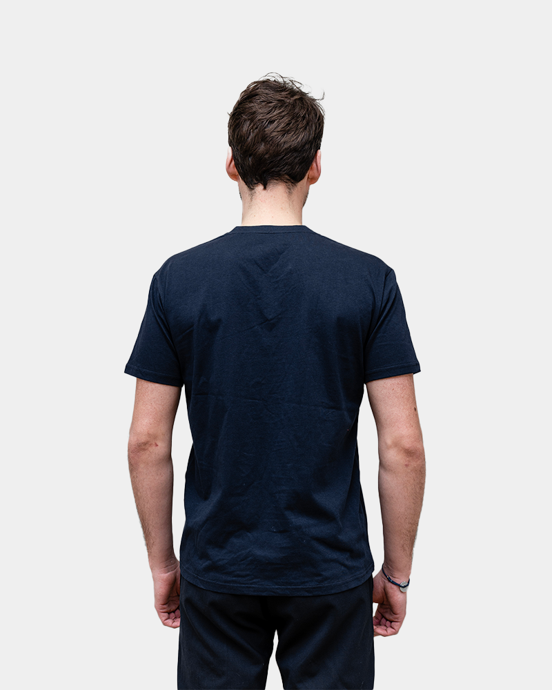 T-shirt męski z dekoltem V Made in France z nadrukiem - 3