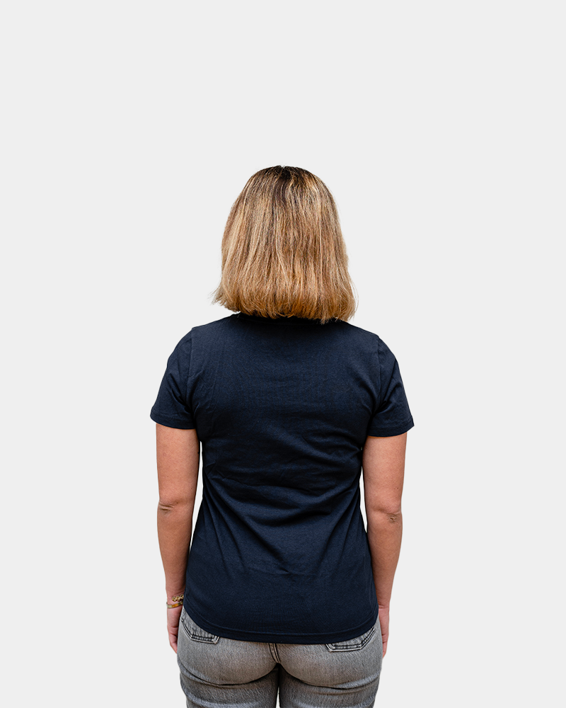 T-shirt damski z dekoltem V Made in France z nadrukiem - 11