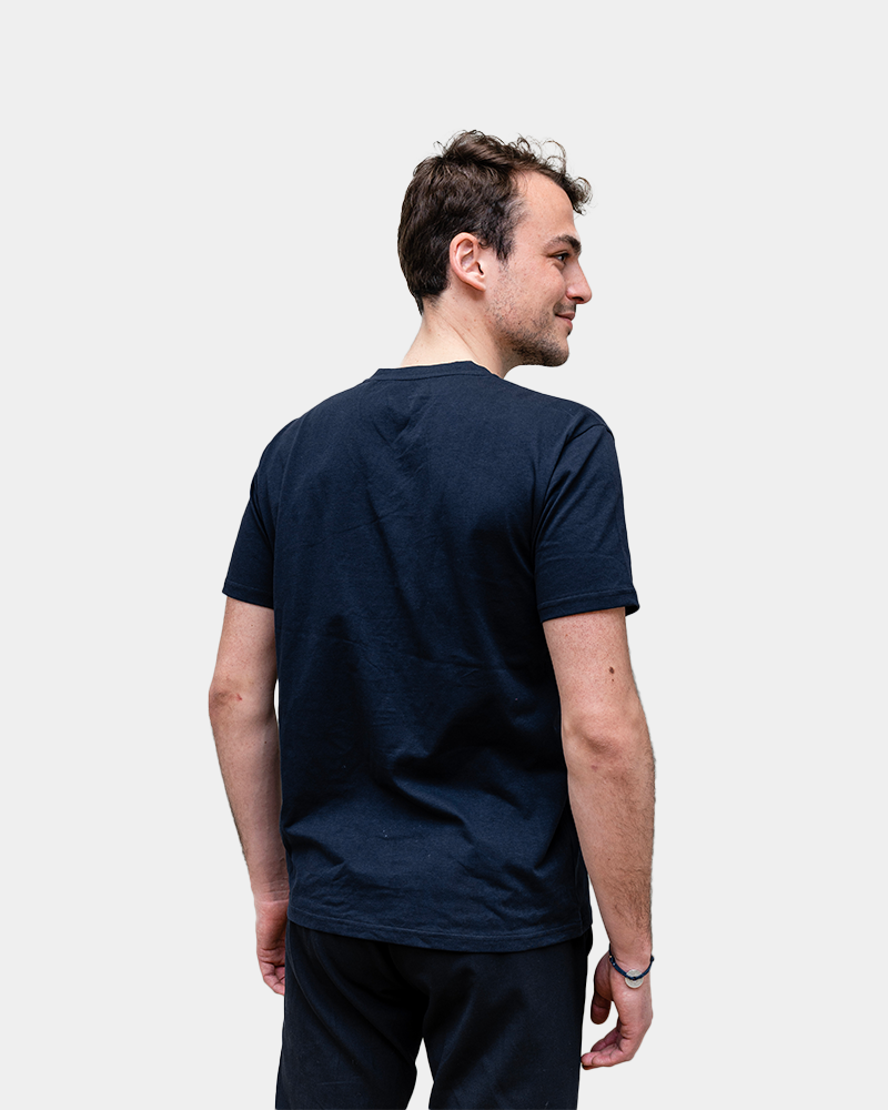 T-shirt męski z dekoltem V Made in France z nadrukiem - 2