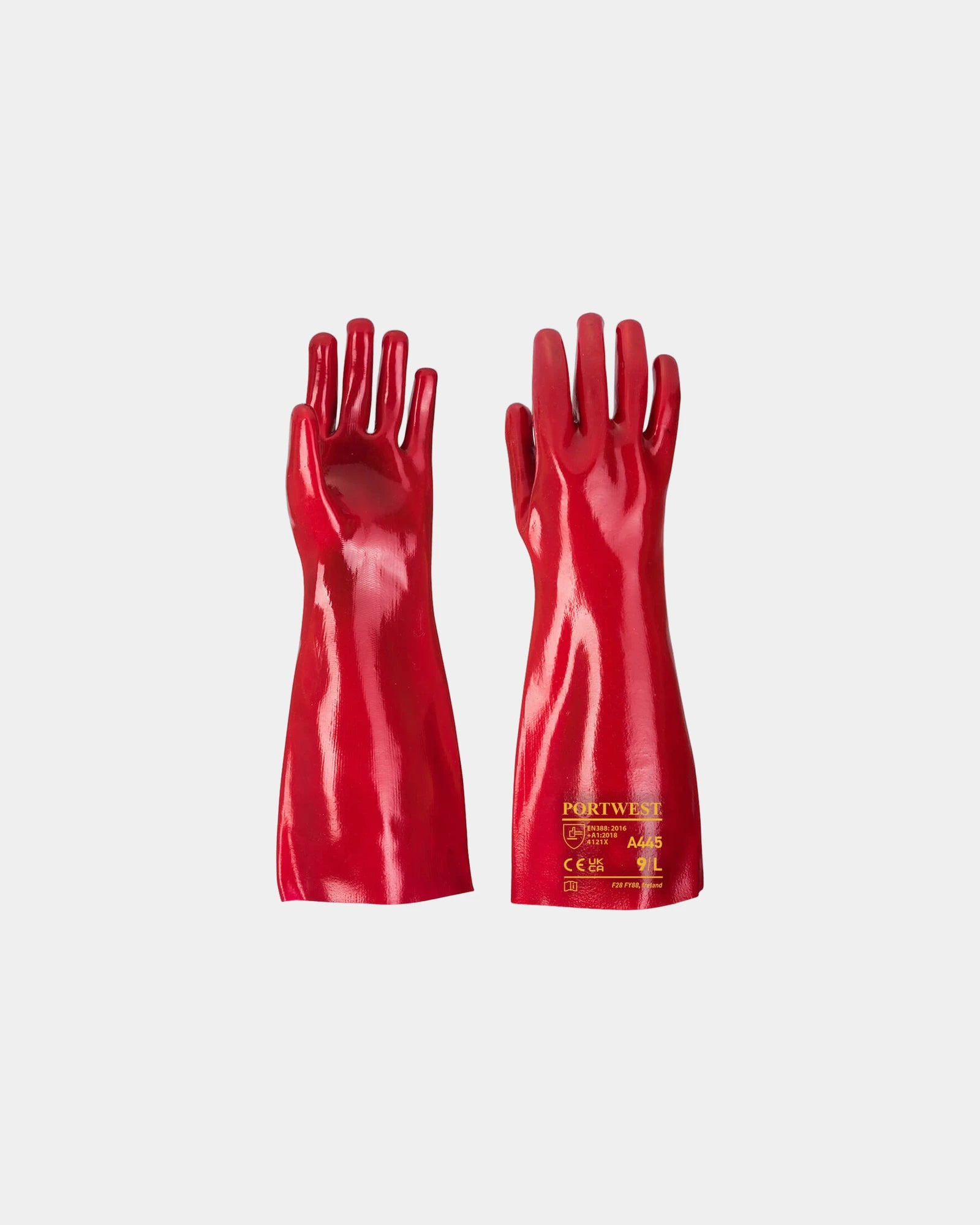 Rękawica PVC czerwona 45 cm z nadrukiem - Czerwony