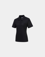 Polo damskie poliestrowo-bawełniane Naples z nadrukiem - Czarny-błękitny