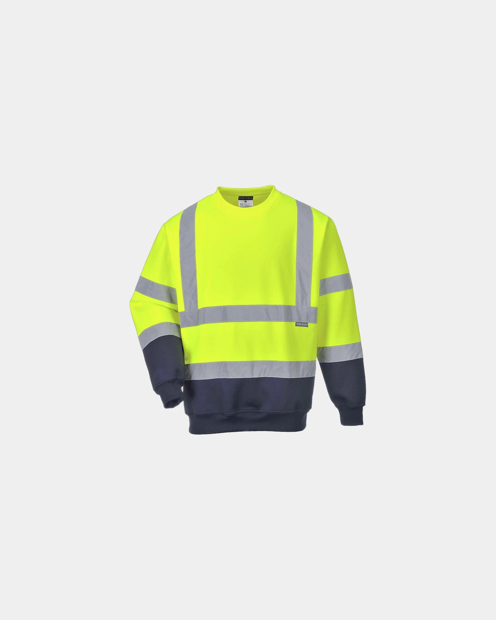 Bluza dwukolorowa HiVis z polibawełny z nadrukiem - Żółto-granatowy
