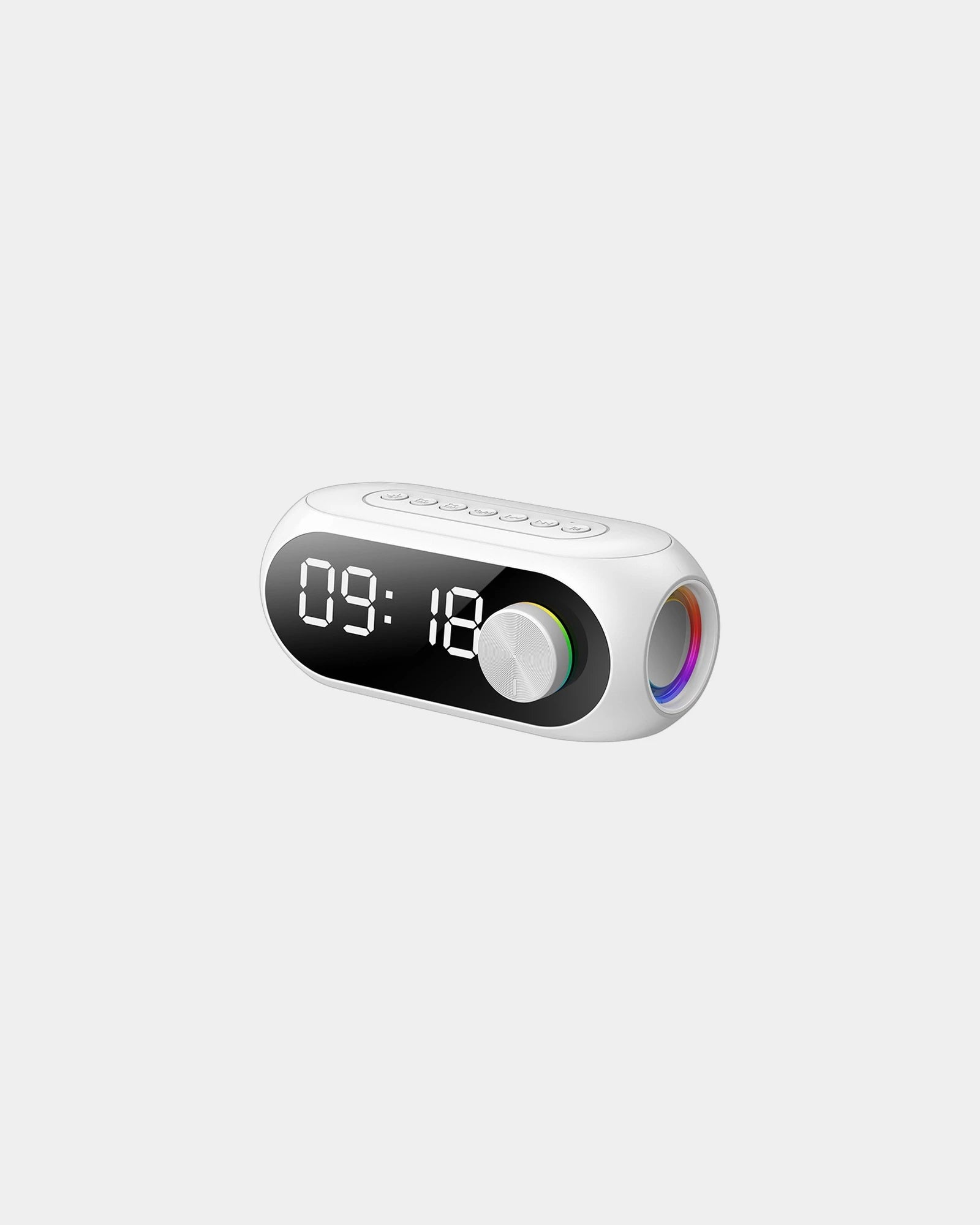 Budzik LED z głośnikiem Bluetooth Blaupunkt 5W z nadrukiem - Biały