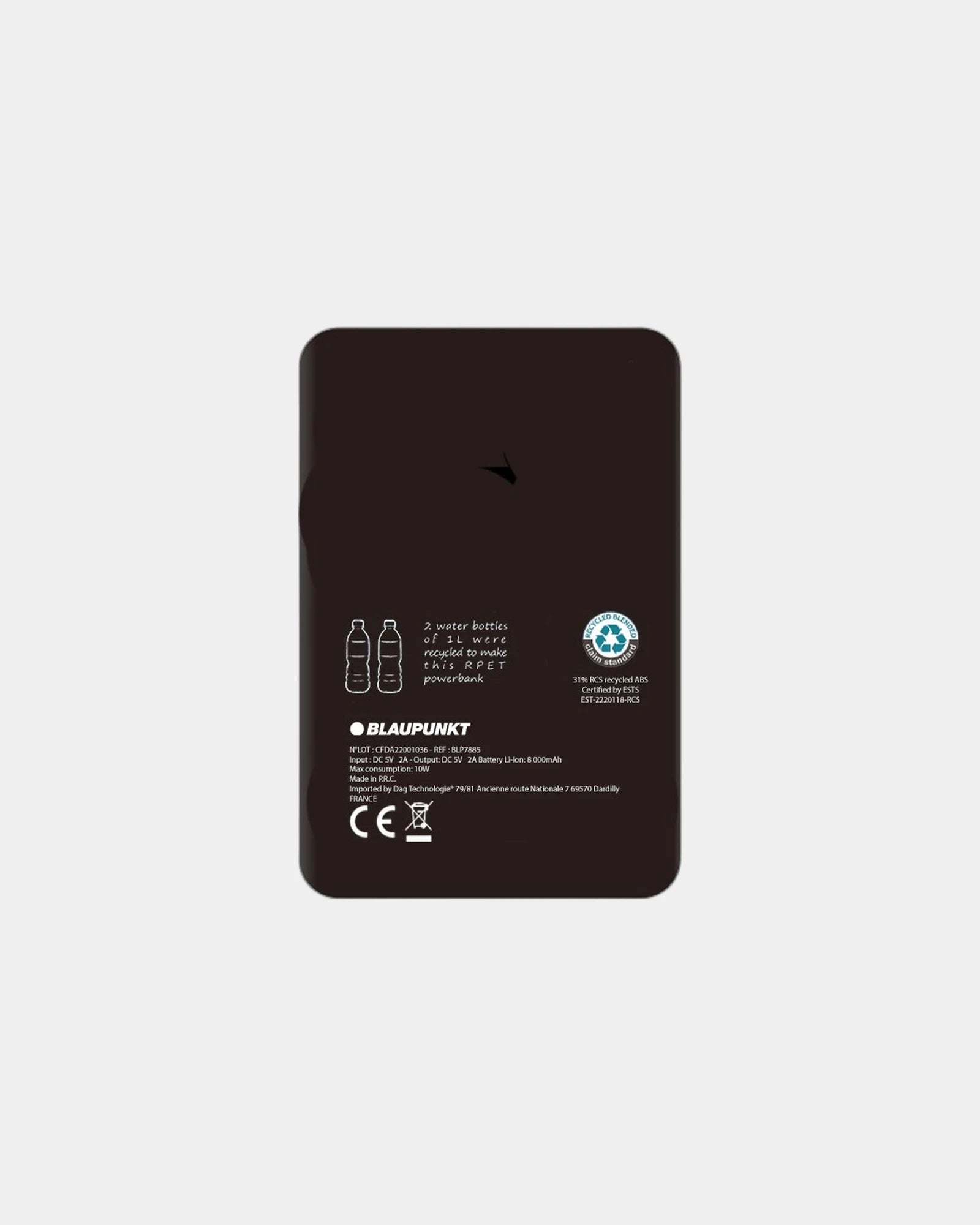 Powerbank indukcyjny z RPET i konopi Blaupunkt z nadrukiem - 3