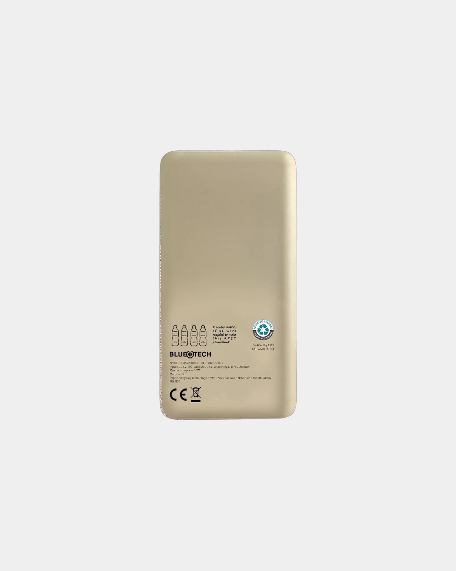 Powerbank z RPET i konopi organicznych Bluetech 10 000 mAh z nadrukiem - 2