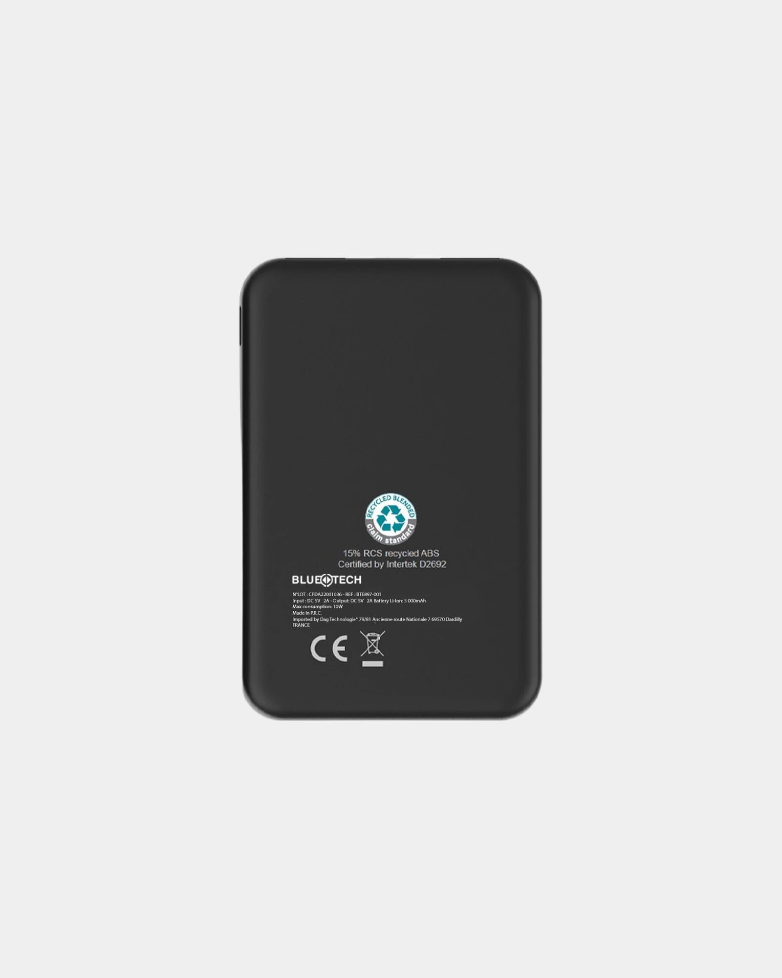 Powerbank 10 000 mAh Bluetech z plastiku z recyklingu z nadrukiem - 4