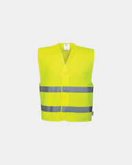 Kamizelka ostrzegawcza Hi-Vis z podwójnym pasem z nadrukiem - Żółty