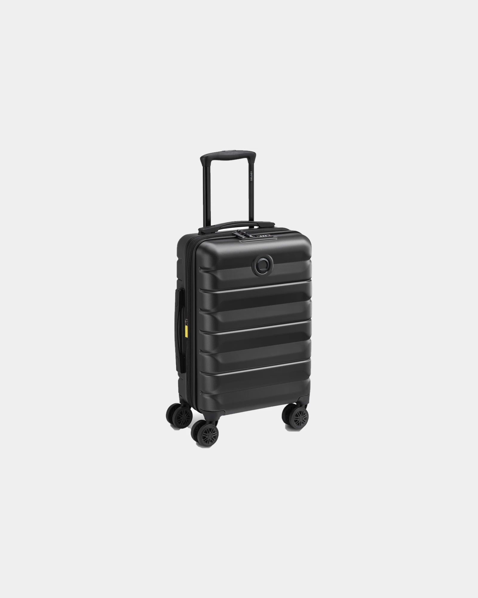 Walizka kabinowa z poliwęglanu Delsey Air Armour 55 cm z nadrukiem - Czarny