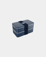 Lunchbox Goodjour z plastiku z recyklingu, 2 komory, z nadrukiem - Granatowy