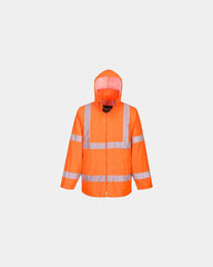 Kurtka przeciwdeszczowa Hi-Vis wodoodporna z nadrukiem - Pomarańczowy