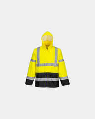 Kurtka przeciwdeszczowa Hi-Vis dwukolorowa z nadrukiem - Żółto-czarny