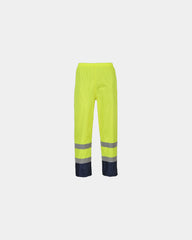 Spodnie przeciwdeszczowe Hi-Vis wodoodporne z nadrukiem - Żółto-granatowy