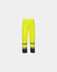 Spodnie przeciwdeszczowe Hi-Vis wodoodporne z nadrukiem - Żółto-czarny