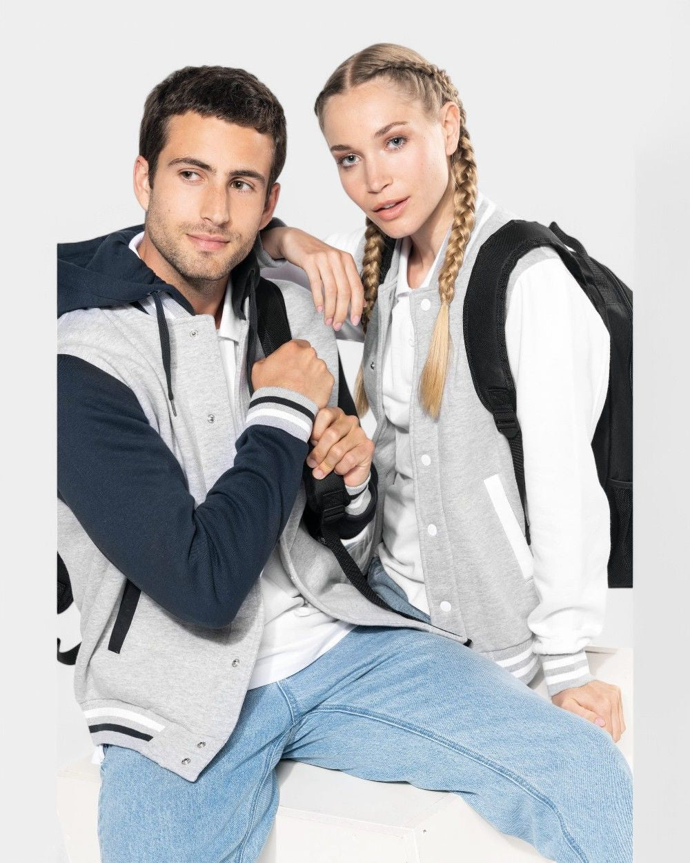 Kurtka Teddy unisex z kapturem z logo - 3