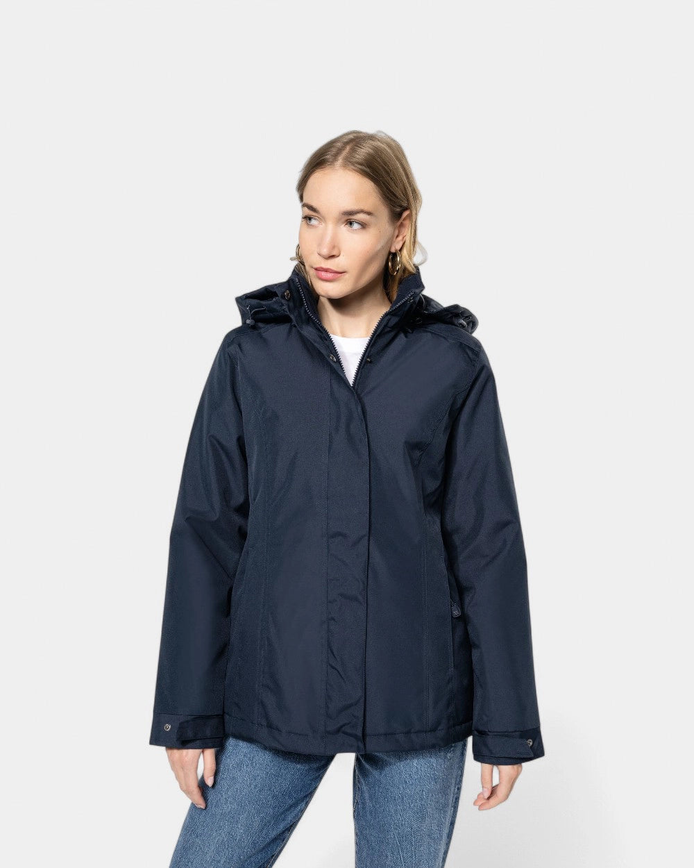 Damska parka z kapturem z logo - 4