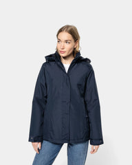 Damska parka z kapturem z logo - 4