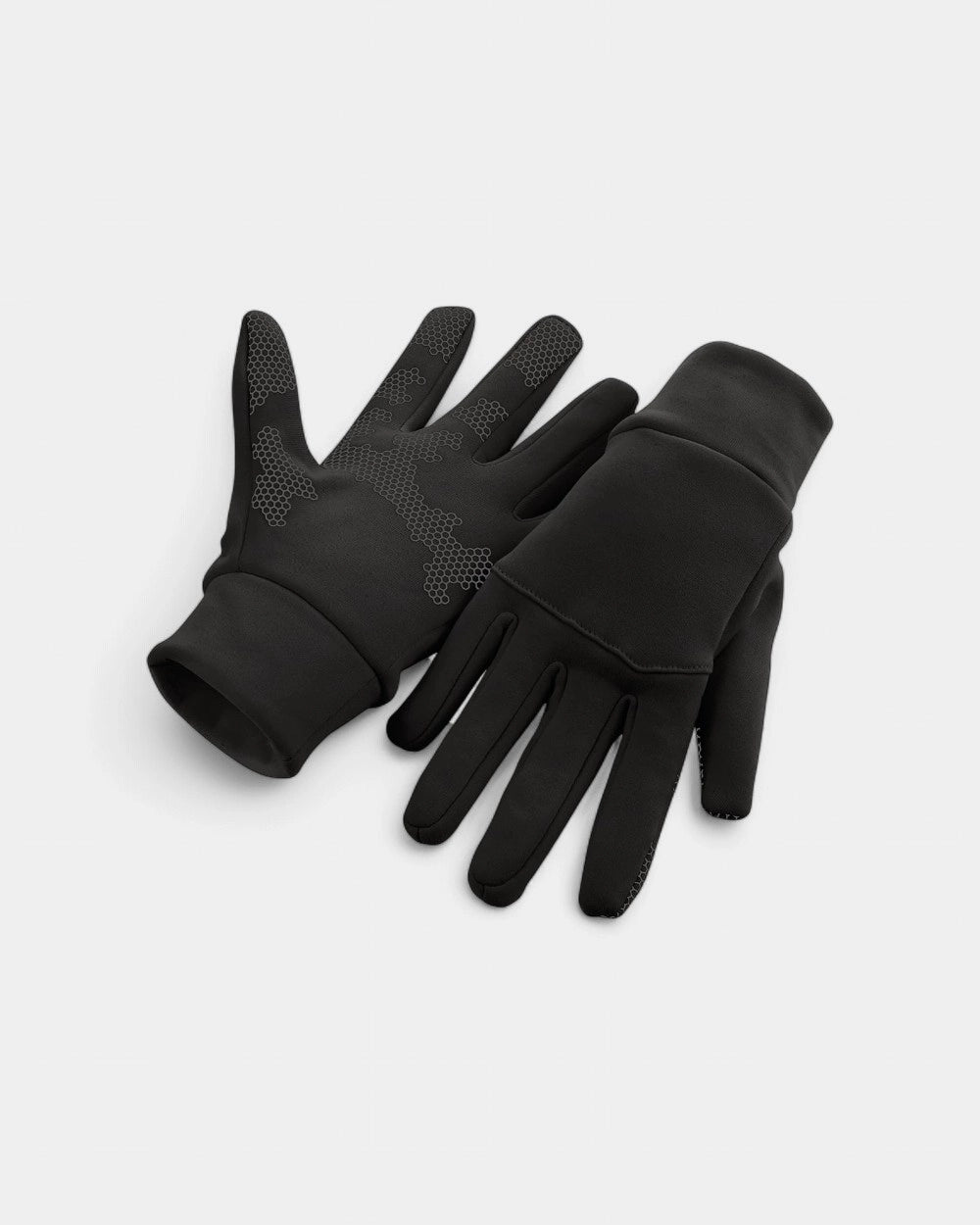 Sportowe rękawiczki softshell z nadrukiem - Czarny