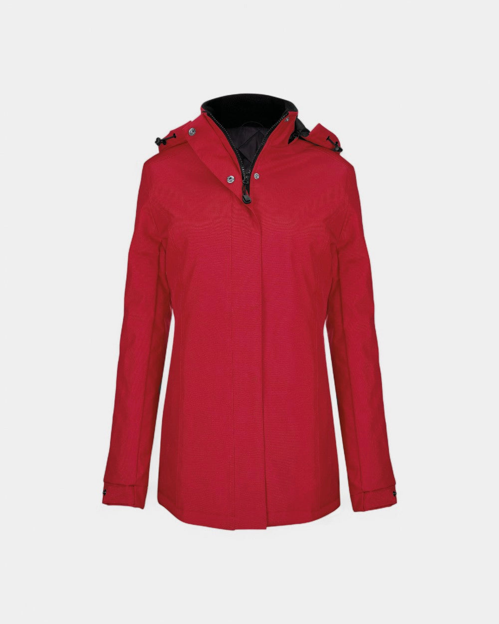 Damska parka z kapturem z logo - Czerwony