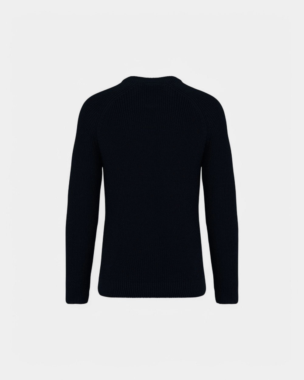 Ekologiczny męski sweter o grubym splocie z logo - Czarny