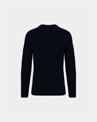 Ekologiczny męski sweter o grubym splocie z logo - Czarny